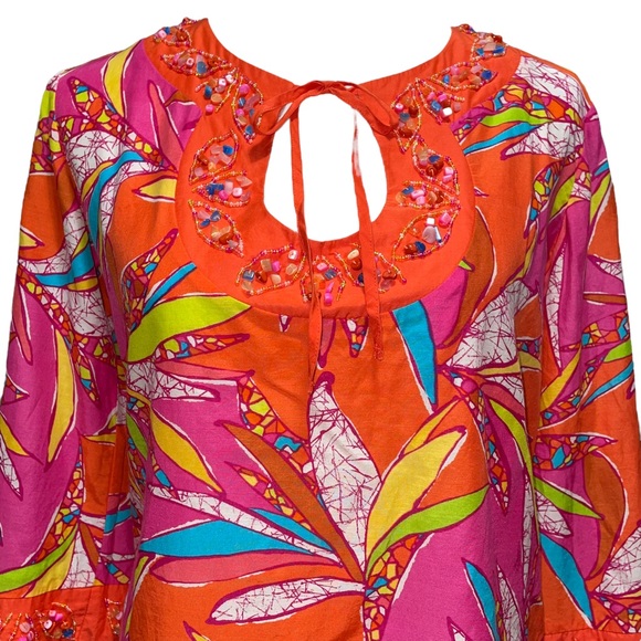 Trina Turk Beaded Vacation Tunic Dress Cover-up XS - Picture 2 of 7